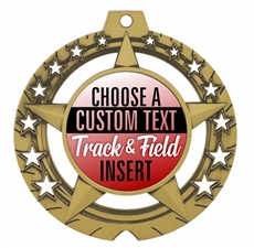 Track and Field Full Color Custom Text Insert Medal