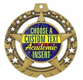 Academic Full Color Custom Text Insert Medal