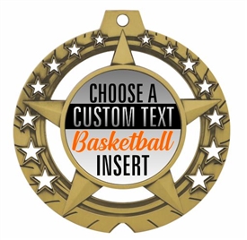 Basketball Full Color Custom Text Insert Medal