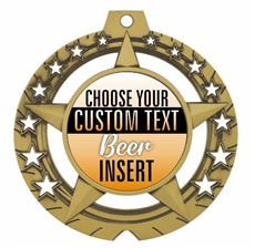 Beer Full Color Custom Text Insert Medal