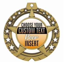 Beer Full Color Custom Text Insert Medal