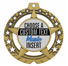 Music Full Color Custom Text Insert Medal