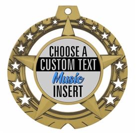 Music Full Color Custom Text Insert Medal