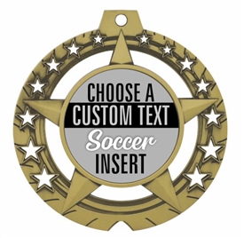 Soccer Full Color Custom Text Insert Medal