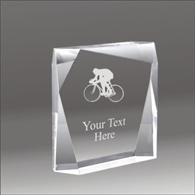 Jewel Bevel biking acrylic award