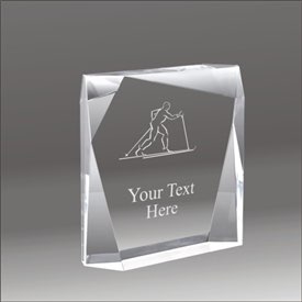 Jewel Bevel cross country ski acrylic award