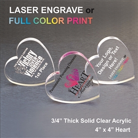 Acrylic Heart Award | Acrylic Arrowhead Paperweight