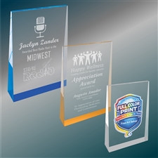 Custom Acrylic Wedge Award with Laser Engraving or Full-Color Printing