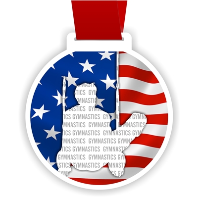 Acrylic Male Gymnastics Medal showing male gymnast on rings.