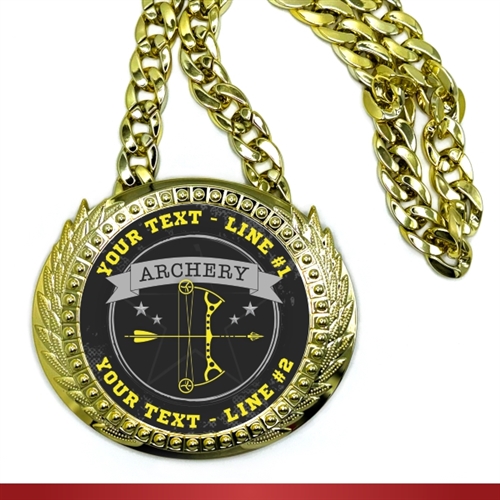 Archery Monster Sized Medal | Gigantic Bling Archery Medal