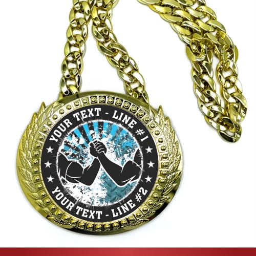 Arm Wrestling Monster Sized Medal | Gigantic Bling Arm Wrestling Medal