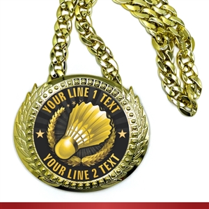 Badminton Monster Sized Medal | Gigantic Bling Badminton Medal