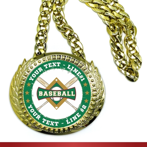 Baseball Monster Sized Medal | Gigantic Bling Baseball Medal