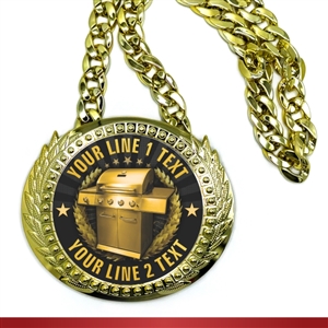 BBQ and Cooking Monster Sized Medal |Huge Bling Grilling Medal