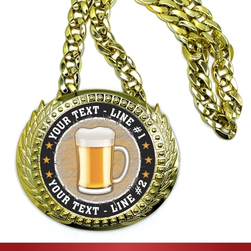 Beer Monster Sized Medal | Gigantic Bling Beer Medal
