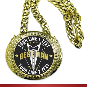 Best Man Monster Sized Medal |Huge Bling Best ManMedal