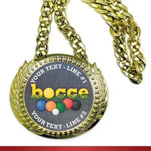Bocce Ball Monster Sized Medal | Gigantic Bling Bocce Ball Medal