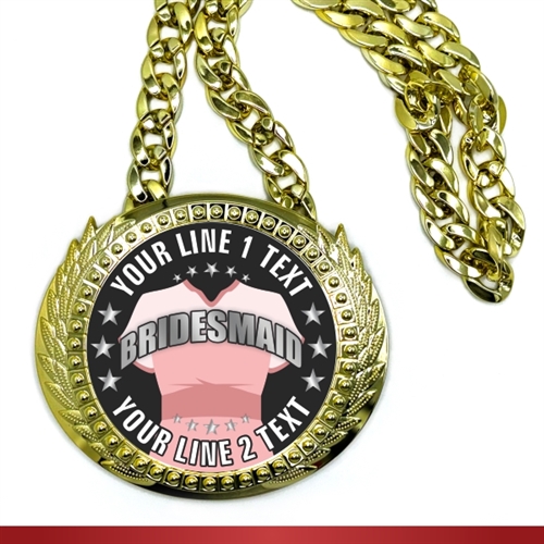Bridesmaid Monster Sized Medal | Gigantic Bling Bridesmaid Medal