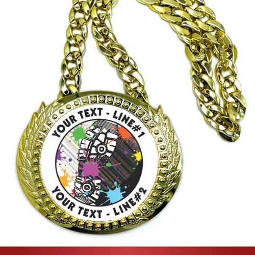 Color Run Monster Sized Medal | Gigantic Bling Color Run Medal