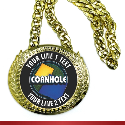 Cornhole Monster Sized Medal | Gigantic Bling Cornhole Medal