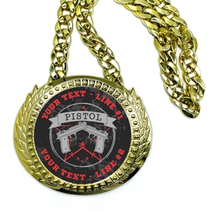 Pistol Shooting Monster Sized Medal