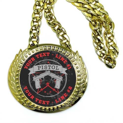 Pistol Shooting Monster Sized Medal