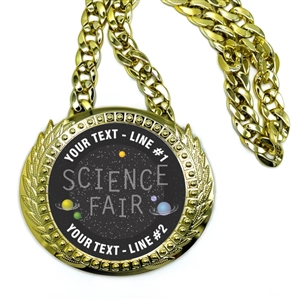 Science Fair Monster Sized Medal | Gigantic Bling Science Medal