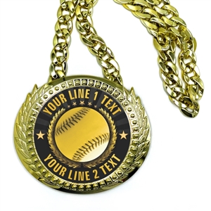 Softball Monster Sized Medal | Gigantic Bling Softball Medal