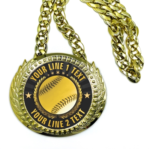 Softball Monster Sized Medal | Gigantic Bling Softball Medal
