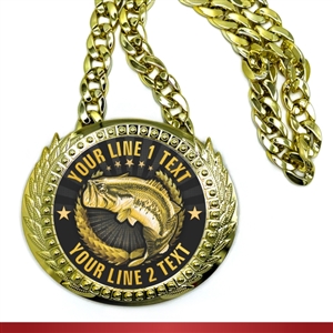 Fishing Monster Sized Medal | Gigantic Bling Fishing Medal