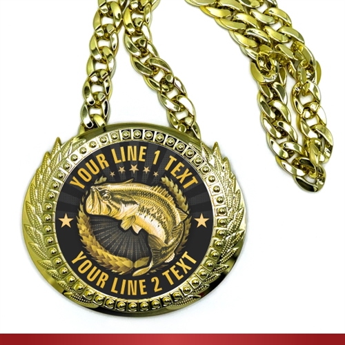 Fishing Monster Sized Medal | Gigantic Bling Fishing Medal