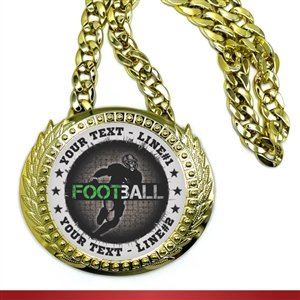 Football Monster Sized Medal | Gigantic Bling Groomsman Medal