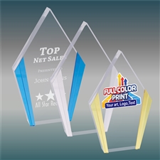 Diamond Acrylic Award with Custom Laser Engraving or Full-Color Printing