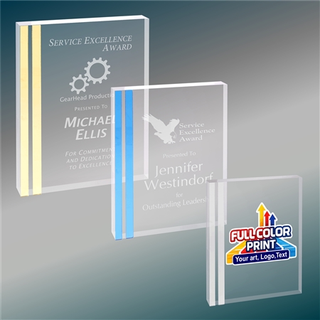 Rectangle Acrylic Award with Custom Engraving or Full-Color Print