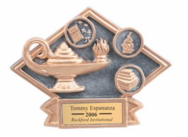 Lamp of Knowledge Sculpted Resin Trophy