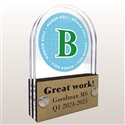 Double Pane Acrylic B Honor Roll Trophy Award