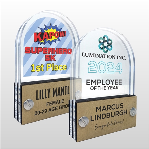 Custom Double Pane Acrylic Trophy Award