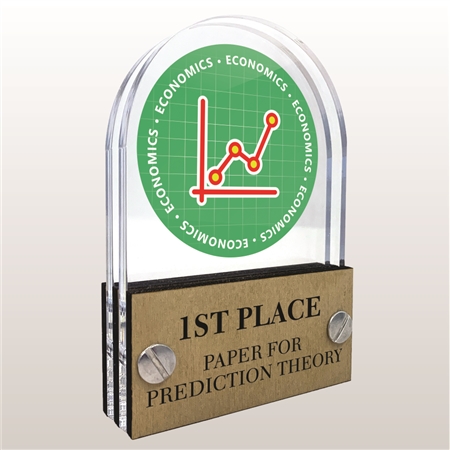 Double Pane Acrylic Economics Trophy Award