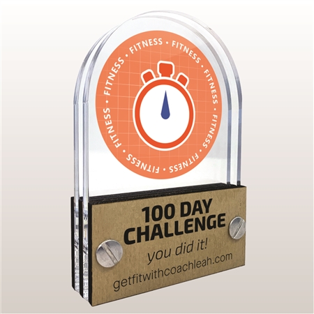 Double Pane Acrylic Fitness Trophy Award