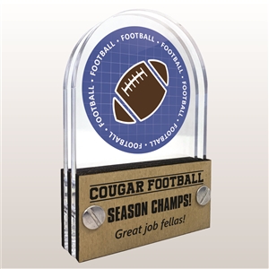 Double Pane Acrylic Football Trophy Award