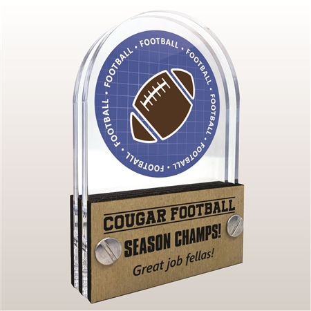 Double Pane Acrylic Football Trophy Award