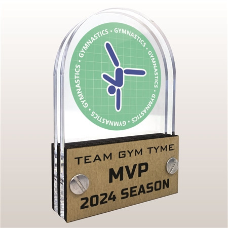 Double Pane Acrylic Gymnastics Trophy Award