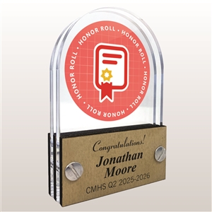 Double Pane Acrylic Honor Roll Trophy Award