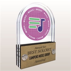 Double Pane Acrylic Music Trophy Award