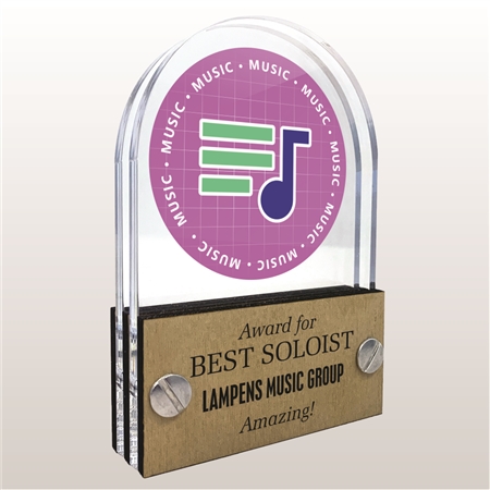 Double Pane Acrylic Music Trophy Award