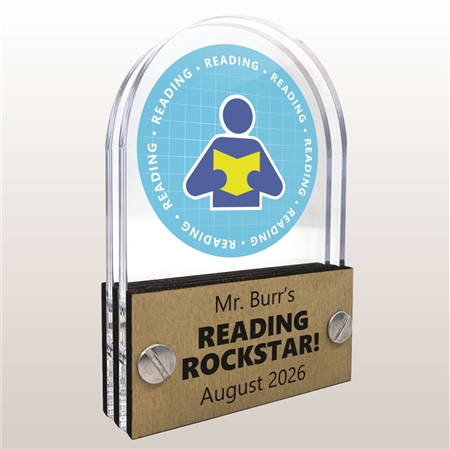 Double Pane Acrylic Reading Trophy Award