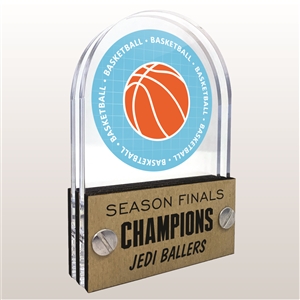 Double Pane Acrylic Basketball Trophy Award