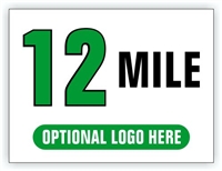 Race Distance Marker Sign 12 Mile