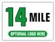 Race Distance Marker Sign 14 Mile