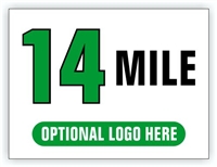 Race Distance Marker Sign 14 Mile